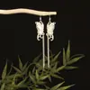 Joias de Estilo Étnico Prata Miao Artesanal Acessórios para Brincos DIY Bases de Brincos, Bases Vazias para Cravação de Peças Bordadas, Bases para Brincos com Franjas, Bases de Prata Miao