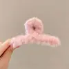 Pinza de garra de felpa grande y moderna para mujer, linda y única, pinza de tiburón para otoño e invierno, alto valor estético, realza el volumen del cabello, accesorio para el cabello