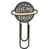 Regalo creativo y elegante de papelería para estudiantes DIY, clips para papel de metal serie planeta de dibujos animados, marcapáginas, clips para papel en forma de U
