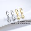 Pendientes de Plata de Ley S925 Estilo Ins Lujo Ligero Moda Alta Calidad Versátiles Hierba de Cuatro Hojas Triturada Hielo 2025 Nuevos Accesorios para Orejas