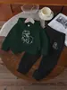 Conjunto de Ropa para Niños Transfronterizo Amazon Aliexpress Comercio Exterior Dropshipping para Niños Mayores Sudadera con Capucha y Pantalones de Chándal Conjunto de Dos Piezas