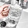 Vaso para enjuague bucal con patrón de glaciar para uso doméstico, vaso para cepillado de dientes y lavado para mujeres, vaso portacepillos de dientes transparente de alta gama