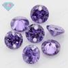 Anillo Huagang Gema Redonda Zircón Azul Púrpura Doble Orificio Piedra Desnuda con Orificio Aretes de Gema CA Artificial Aretes de Botón