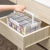 Caixa de armazenamento de cartões estilo ins, dormitório, mesa, grande capacidade, à prova de poeira, caixa de acabamento, acrílico transparente, caixa de exibição de caixa surpresa