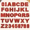 Parches bordados de letras inglesas 26 y números con lentejuelas rojas más vendidos transfronterizos con adhesivo termofusible para decoración de ropa