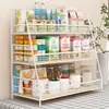 Estantería de escritorio para almacenamiento de oficina y dormitorio estudiantil, organizador de hierro para libros y cosméticos