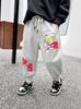 Pantalones de Primavera para Niños, Suaves y Cómodos, Anti-Pilling, Cintura Elástica, Pantalones de Punto Ultraman Chino, Pantalones de Dibujos Animados para Niños de Primavera y Otoño