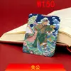 Guan Gong Pintado de Ouro Sem Adornos e Mão de Buda Zhusha Pintura Thangka Core Pingente da Montanha Wutai Thangka do Tibete