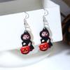 Pendientes acrílicos con forma de calabaza, fantasma y gato con dibujos animados de Halloween para mujer