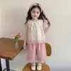 Conjunto de Verano sin Mangas para Niña 2026 Nuevo Elegante Chaleco para Bebé Conjunto de Dos Piezas Moda de Verano para Niños