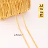 Cadena de Cobre Chapada en Oro de 18 Quilates, Accesorios de Collar de Cobre Chapado que Conservan el Color, Cadena para Bolsos Hecha a Mano DIY, Cadena Chapada en Oro, Accesorios de Cadena