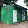 Casa contenedor para actividades, casa plegable con aislamiento para peatones en la calle, casa de acero de color, muro cortina de vidrio ignífugo, lana de roca con aislamiento térmico, alta gama