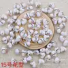 Calcomanía de Corazón de Melocotón Cuentas de Cerámica con Perlas Cuentas de Cerámica Estilo Chino Accesorios Hechos a Mano para DIY Pulsera Accesorios para Collar Material