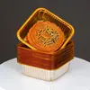 Atacado de Bandejas Prontas para Bolo da Lua, Bolo de Feijão Mungo Espesso, Bolo de Pele de Gelo com Gema de Ovo, Bandeja Base para Snow Meiniang, Caixa Transparente Dourada Blister