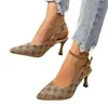 Sandalias de tacón de aguja con espalda hueca, estilo dama, verano 2024, puntera puntiaguda presbiópica retro, zapatos elegantes para mujer de oficina