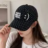 Boné de Baseball Bordado com Letras Feminino Primavera Verão Versátil Aba Larga Estilo Bico de Pato Circunferência da Cabeça Grande Faz o Rosto Parecer Menor Chapéu Estilo Coreano