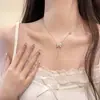 Colar com Pingente de Laço para Meninas Leve Luxo Design de Nicho Elegante Corrente para Clavícula 2024 Novo Presente de Aniversário