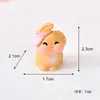 Nuevo adorno de paisaje en miniatura, conejito de dibujos animados lindo, decoración DIY, manualidad de resina, pequeño adorno creativo
