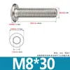 Tornillos de Acero Inoxidable 304 Biselados de Cabeza Hexagonal con Vaso Pernos Cabeza Plana Redonda Borde Biselado Accesorios para Muebles Tornillos M3M4M6