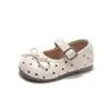 Zapatos de Cuero para Niñas 2026 Nuevo Estilo de Otoño para Bebés y Niños Zapatos de Una Sola Pieza de Corte Bajo con Lazo Zapatos de Princesa de Puntos Dropshipping