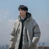 Jaqueta Funcional com Capuz para Outono e Inverno Jaqueta Acolchoada de Algodão Marca Moderna Masculina Jaqueta Acolchoada de Algodão Espessa Solta Casaco