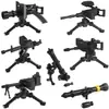 Minifiguras Militares, Ametralladoras Pesadas, Armas Pesadas, Modelos de Bloques de Construcción, Juguetes Educativos de Ensamblaje para Niños
