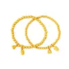 Pulsera tejida de loto estilo antiguo color oro arena, estilo chino nuevo, lujo ligero, retro, pulsera de cuentas hecha a mano, Dos Mundos Unidos, nueva colección 2026