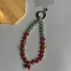 Lanyard Avanzado para Teléfono Móvil Cadena Corta Colgante de Cristal Clip de Cuentas Hecho a Mano con Cuentas Colgante de Muñeca Portátil Colgante