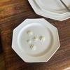 En existencia, plato octagonal clásico hecho a mano de estilo japonés, plato de comida occidental, plato de desayuno, plato de ensalada y postre, plato de cena de cerámica blanca pura de estilo japonés