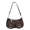 Bolso cruzado de un solo hombro para mujer, de alta gama, de gran capacidad, para el trabajo, tipo axila para mujer, bolso cruzado retro europeo y americano nuevo, transfronterizo para mujer