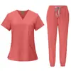 Uniformes cirúrgicos de secagem rápida para homens e mulheres, vestuário de trabalho para equipe médica, conjunto de duas peças, uniformes cirúrgicos para sala de cirurgia de hospital de animais, respirável