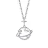 Celebridade popular online moda estilo ins Planeta universo pingente de diamante colar de prata esterlina 999 para meninas entrega em peça única