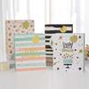 Novo cross-border saco de presente de aniversário em pó saco de papel Inglês high-end douramento cartão branco bolsa atacado