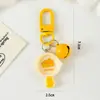 Llavero de sartén de dibujos animados, accesorio para el pelo de osito y gatito lindo y suave, llavero divertido de utensilio de cocina realista
