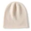 Gorro fino de cachemira de una sola pieza para hombre y mujer, color liso, versátil, estilo holgado, cálido, protección para los oídos, gorro para clima frío