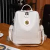Mochila de cuero suave para mujer, estilo coreano, tendencia de moda, bolso de mujer, mochila de viaje de gran capacidad, 2023