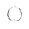 Pulsera de Acero de Titanio de Cuatro Hojas para Hombres, No se Desvanece, de Alta Gama, Joyería de Mano Simple y Versátil para Mujeres, Accesorios de Joyería con Diseño de Nicho