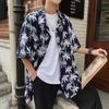 Camisa informal de verano para hombre, estilo japonés, estilo Hong Kong, transpirable, de manga corta, moderna, para playa, de media manga.