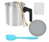 WOWOSS olla para verter para hacer velas 1.2 litros kit para hacer velas DIY tarro de cera olla de aluminio para derretir cera,