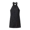 Atacado Fábrica de Roupas Femininas Transfronteiriça 2026 Novo Europeu e Americano Sexy Temperamento Ombro a Ombro Amarração Vestido Halter