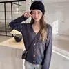 Nueva moda de otoño, camiseta base de punto con cuello polo para mujer, top elegante de corte holgado para primavera y otoño, suéter de otoño e invierno para mujer