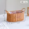 Maceta Ovalada de Mimbre Sintético, Arreglo Floral, Cesta Tejida, Cesta de Flores de Mimbre con Doble Asa, Maceta para Suculentas