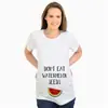 Estilo Nuevo Europeo y Americano Ropa de Maternidad Tallas Grandes Camiseta de Maternidad de Manga Corta para Mujer Top Casual de Cuello Redondo