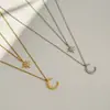 Collar de Doble Capa Fresco y Elegante con Colgante de Estrella de Ocho Puntas y Luna de Circonita, Cadena para Clavícula Versátil y de Moda para el Trayecto al Trabajo