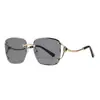 Nuevas Gafas de Sol Sin Montura, Gafas de Sol Transfronterizas de Alta Gama para Mujer, Gafas con Montura de Metal, Gafas de Moda y de Alta Gama
