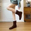 Botas de camurça retrô para mulheres, botas finas de bico redondo, estilo britânico, novas botas simples versáteis para outono e inverno com sola grossa e salto grosso
