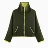 Chaqueta de punto de color block para comercio exterior europeo y americano, popular en AliExpress, suéter de punto de color block casual de moda europea y americana
