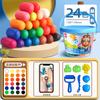 Deli color mud 7022 niños 12 colores 24 colores MUD estudiantes de escuela primaria hecho a mano color plastilina cinturón juego de herramientas