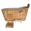 Barril de Baño de Madera Engrosado para Salón de Belleza con Tapa, Barril de Baño de Madera Maciza para Fumigación de Cuerpo Entero, Tina de Baño Doméstica para Adultos, Barril de Baño