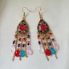 Aretes Europeos y Americanos Bohemios de Cuentas de Semilla Transfronterizos, Aretes Estilo Palacio de Estilo Vintage, Aretes de Estilo Étnico para Vacaciones en Yunnan